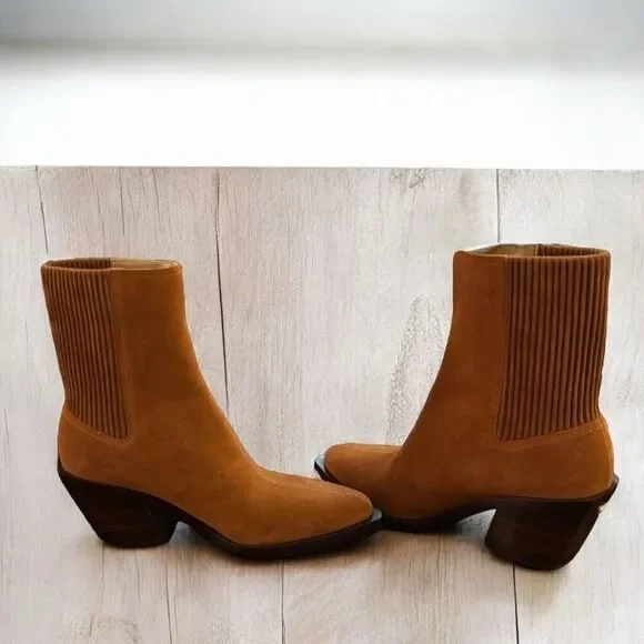 Coach Prestyn CN137 Women's Size 9B Bootie Burnished Amber Suede Ankle Boots NEW - Picture 5 of 8